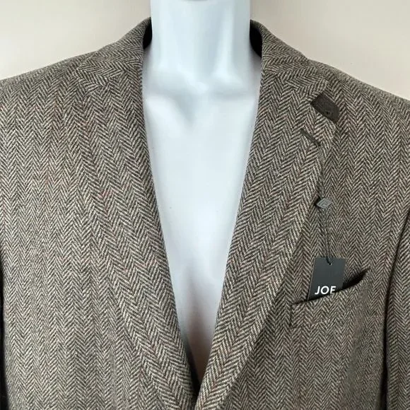 JOE Joseph Abboud Tan Brown 100% Wool Elbow Patch Jacket Sports Coat Sz 48R NWT